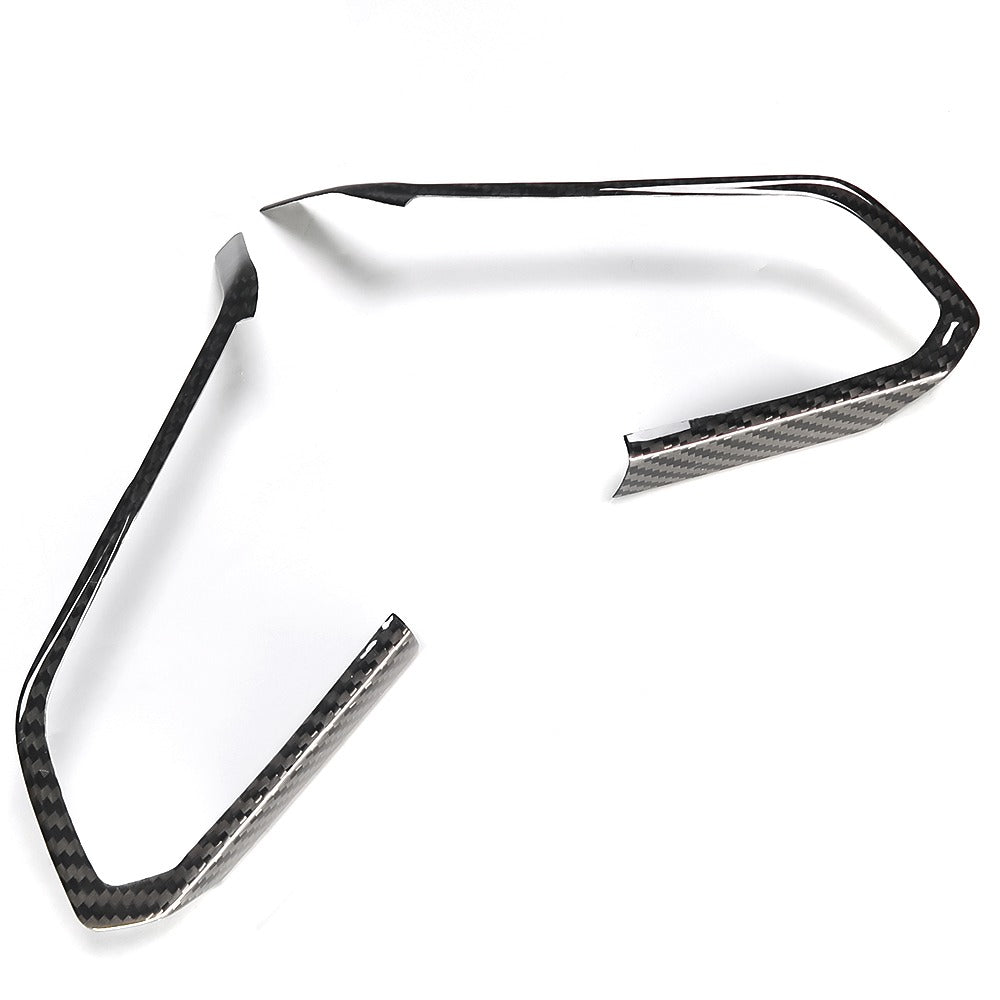 C8 Corvette Carbon Fiber Steering Wheel Chrome Button Trim Covers | Black/Red/Blue