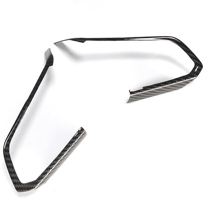 C8 Corvette Carbon Fiber Steering Wheel Chrome Button Trim Covers | Black/Red/Blue