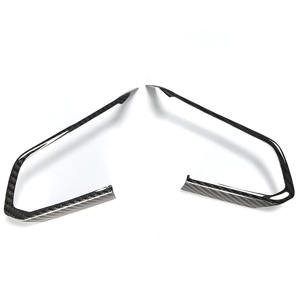C8 Corvette Carbon Fiber Steering Wheel Chrome Button Trim Covers | Black/Red/Blue