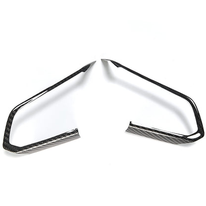 C8 Corvette Carbon Fiber Steering Wheel Chrome Button Trim Covers | Black/Red/Blue