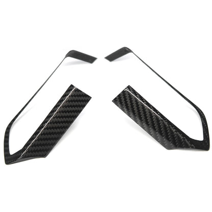 C8 Corvette Carbon Fiber Steering Wheel Chrome Button Trim Covers | Black/Red/Blue