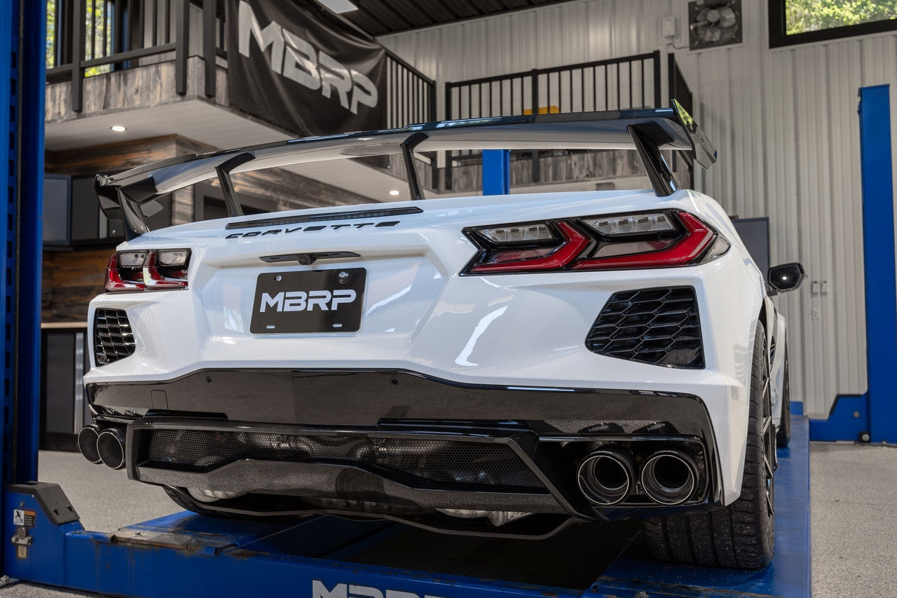 C8 Corvette MBRP Stingray 3" Quad Rear Outlet Cat-Back Exhaust - Carbon Tips