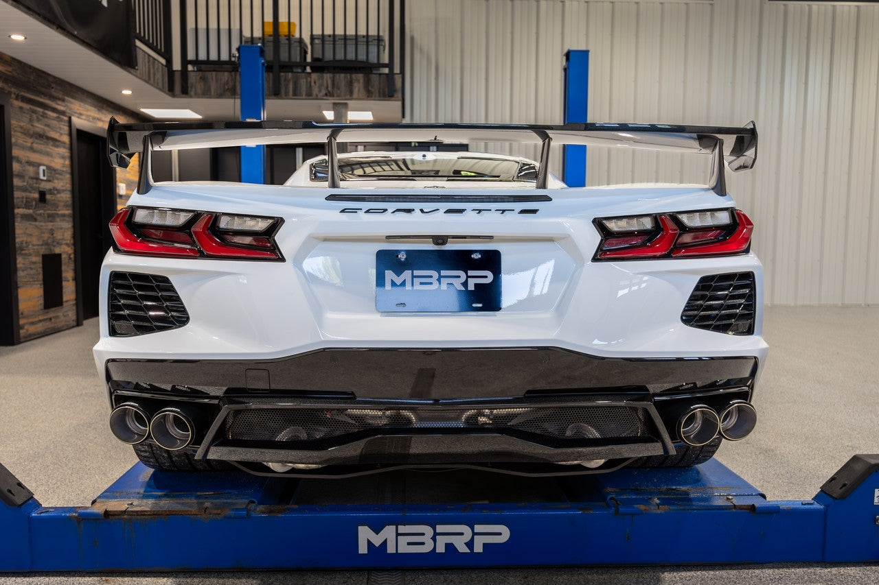 C8 Corvette MBRP Stingray 3" Quad Rear Outlet Cat-Back Exhaust - Carbon Tips