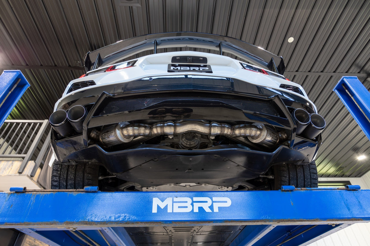 C8 Corvette MBRP Stingray 3" Quad Rear Outlet Cat-Back Exhaust - Carbon Tips