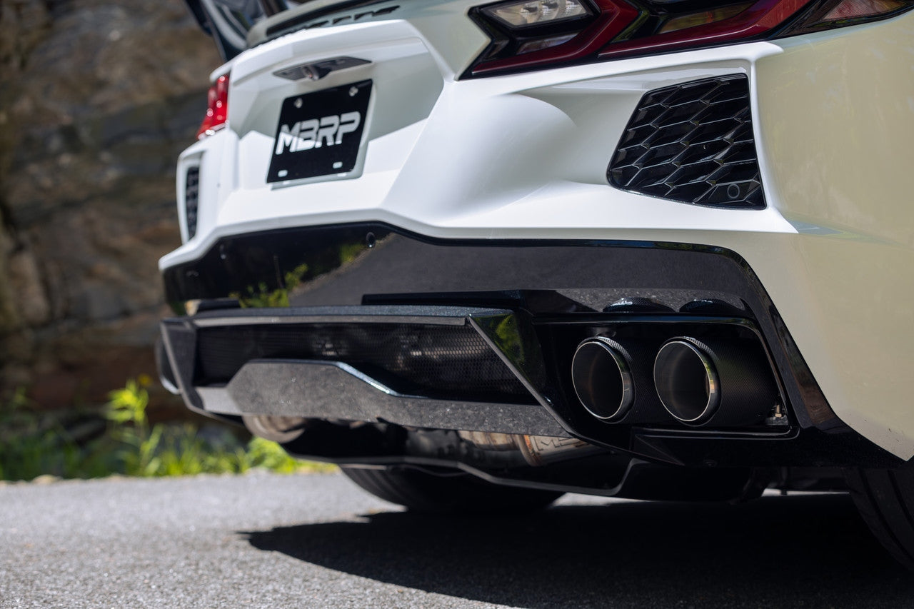 C8 Corvette MBRP Stingray 3" Quad Rear Outlet Cat-Back Exhaust - Carbon Tips