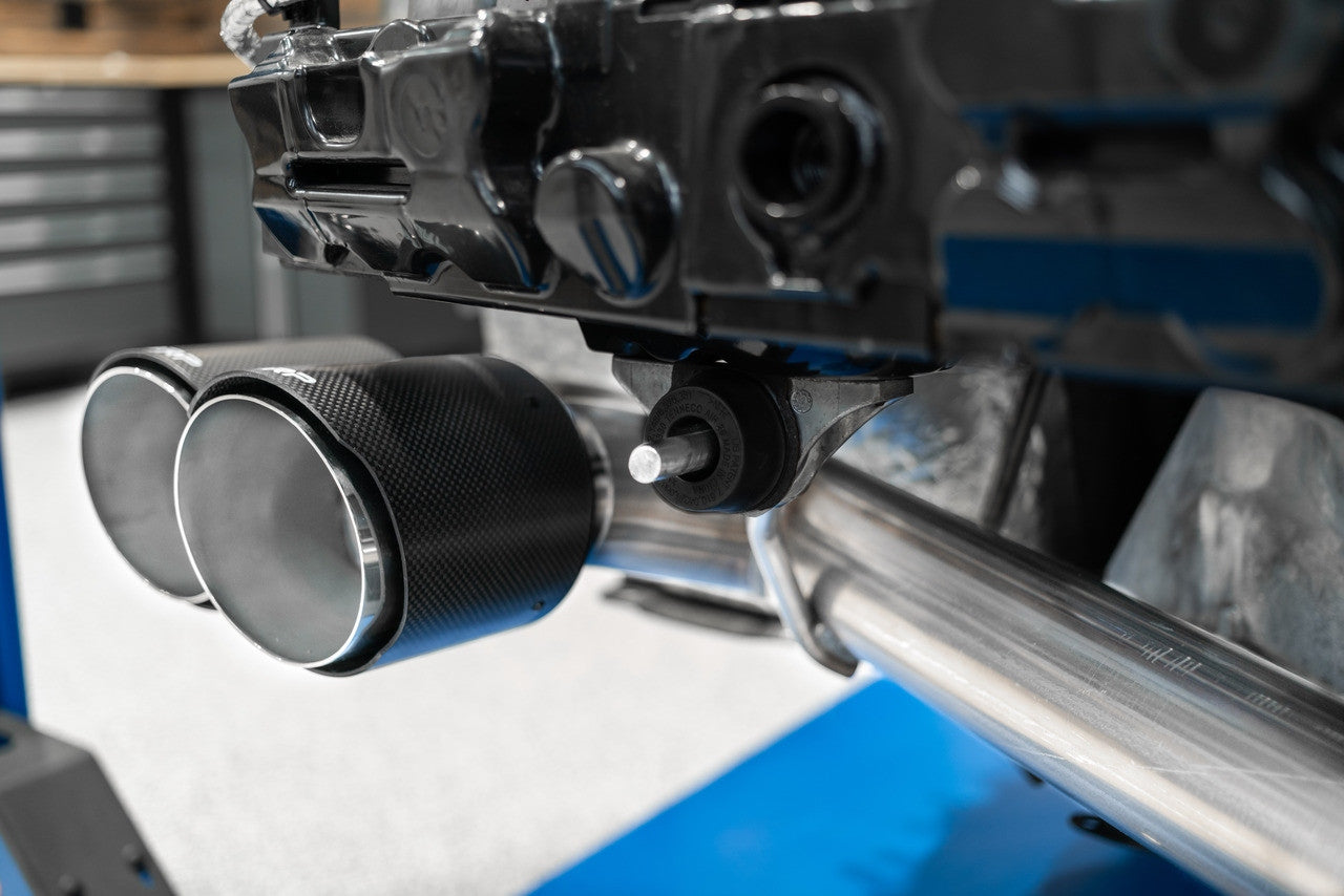 C8 Corvette MBRP Stingray 3" Quad Split Rear Outlet Cat-Back Exhaust - Carbon Tips