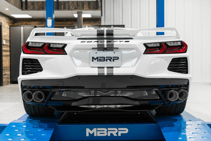 C8 Corvette MBRP Stingray 3" Quad Split Rear Outlet Cat-Back Exhaust - Carbon Tips