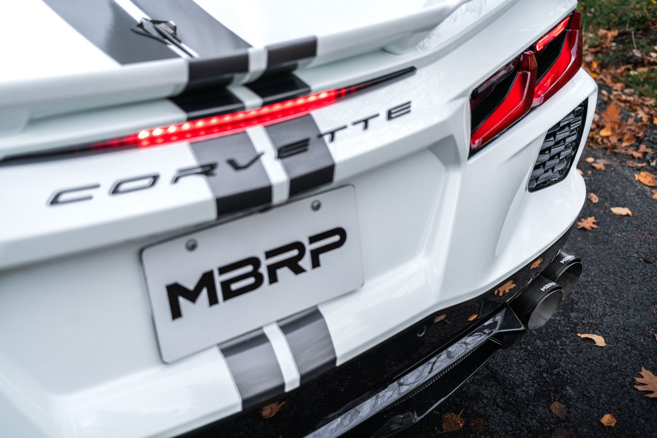 C8 Corvette MBRP Stingray 3" Quad Split Rear Outlet Cat-Back Exhaust - Carbon Tips