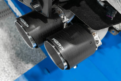 C8 Corvette MBRP Stingray 3" Quad Split Rear Outlet Cat-Back Exhaust - Carbon Tips
