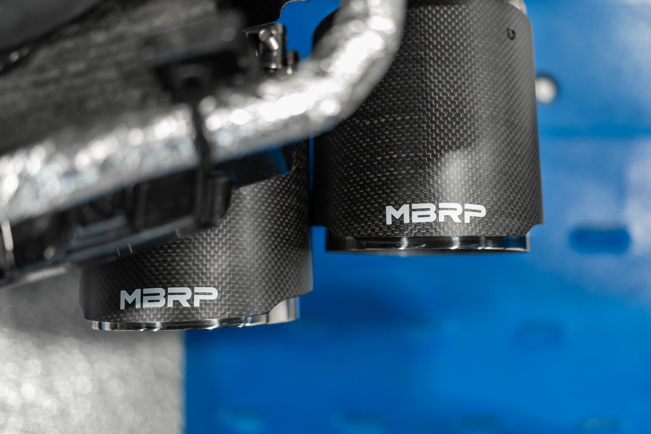 C8 Corvette MBRP Stingray 3" Quad Split Rear Outlet Cat-Back Exhaust - Carbon Tips