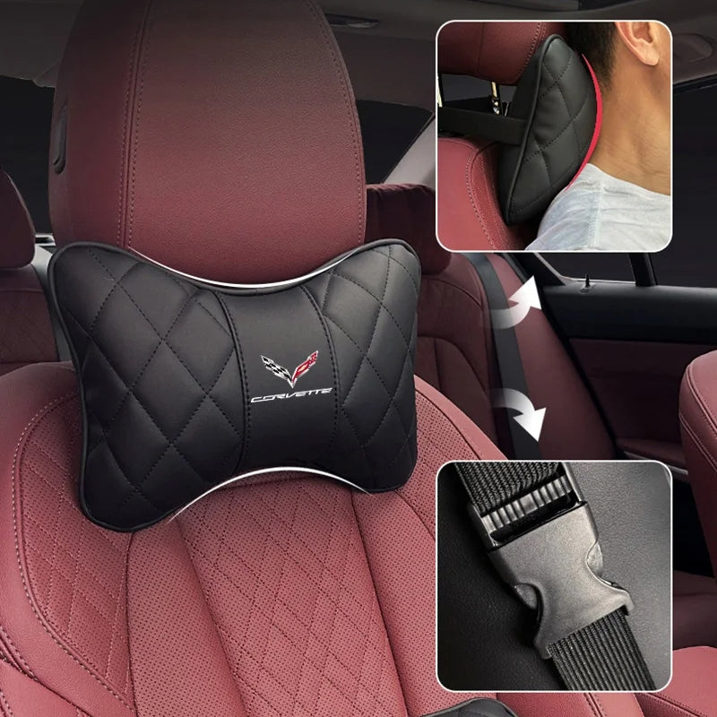 Corvette Seat Neck Pillow (Black / Red)