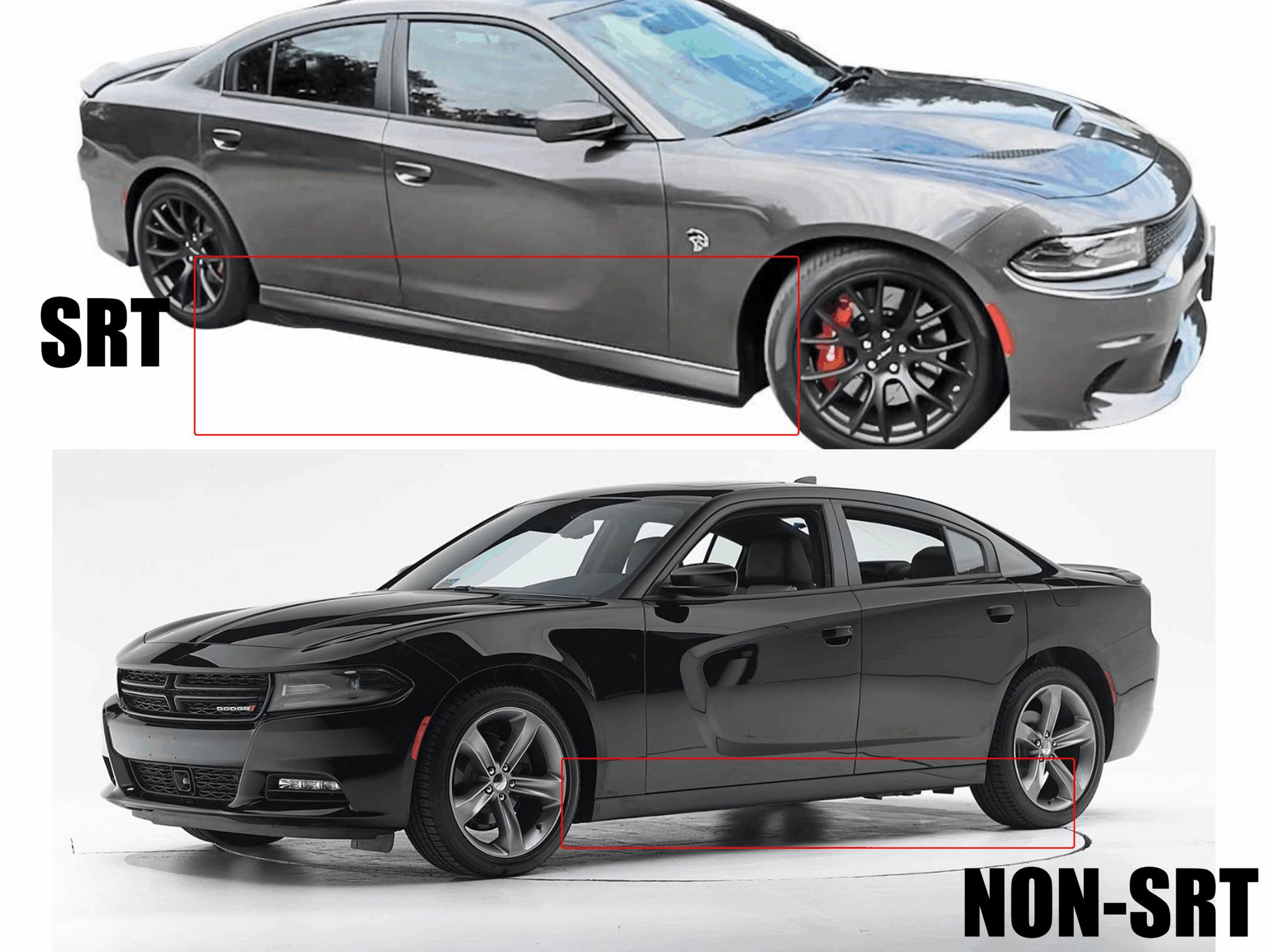 2015-24 Dodge Charger SRT Scatpack Slim Gloss Black Side Skirts