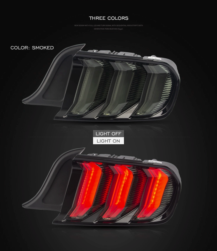 2015 - 23 Mustang Smoked Sequential Tail Lights (5 Mode)