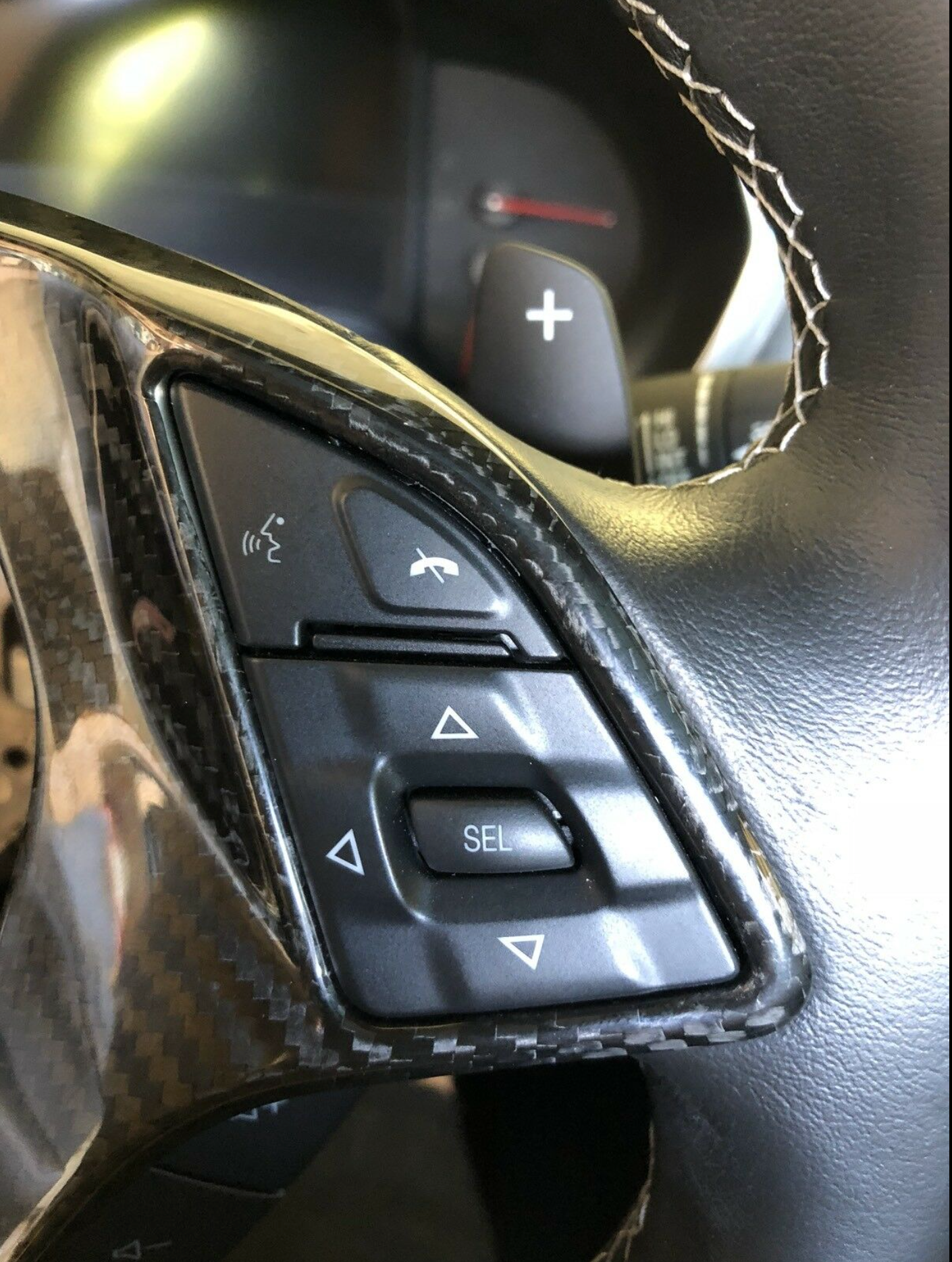 2014 - 19 C7 Corvette Carbon Fiber Steering Wheel Trim Cover | Next-Gen Carbon