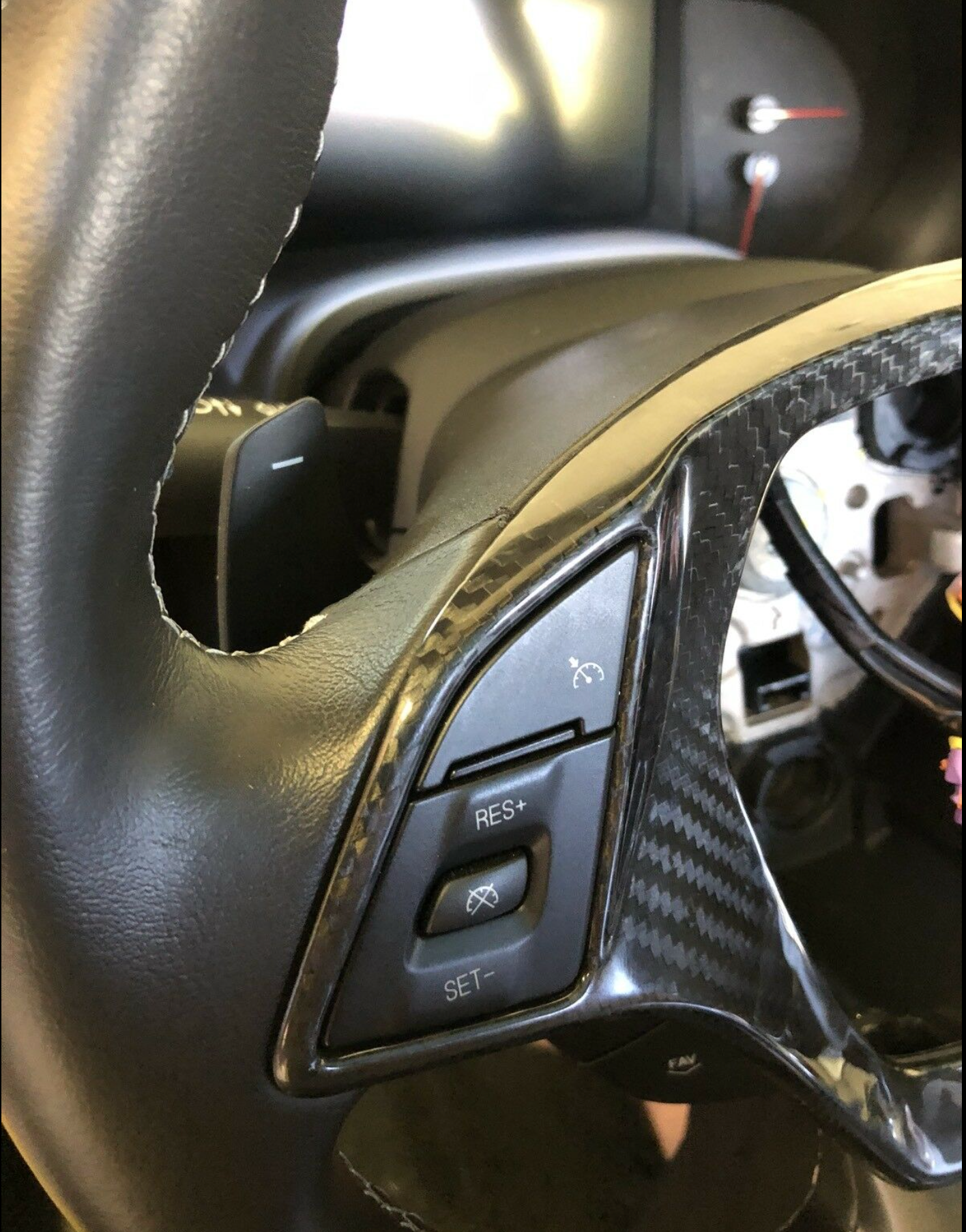 2014 - 19 C7 Corvette Carbon Fiber Steering Wheel Trim Cover | Next-Gen Carbon