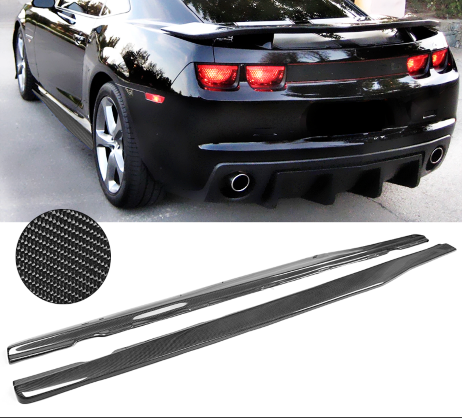 2010 - 15 Camaro Ikon Carbon Fiber Style Side Skirts