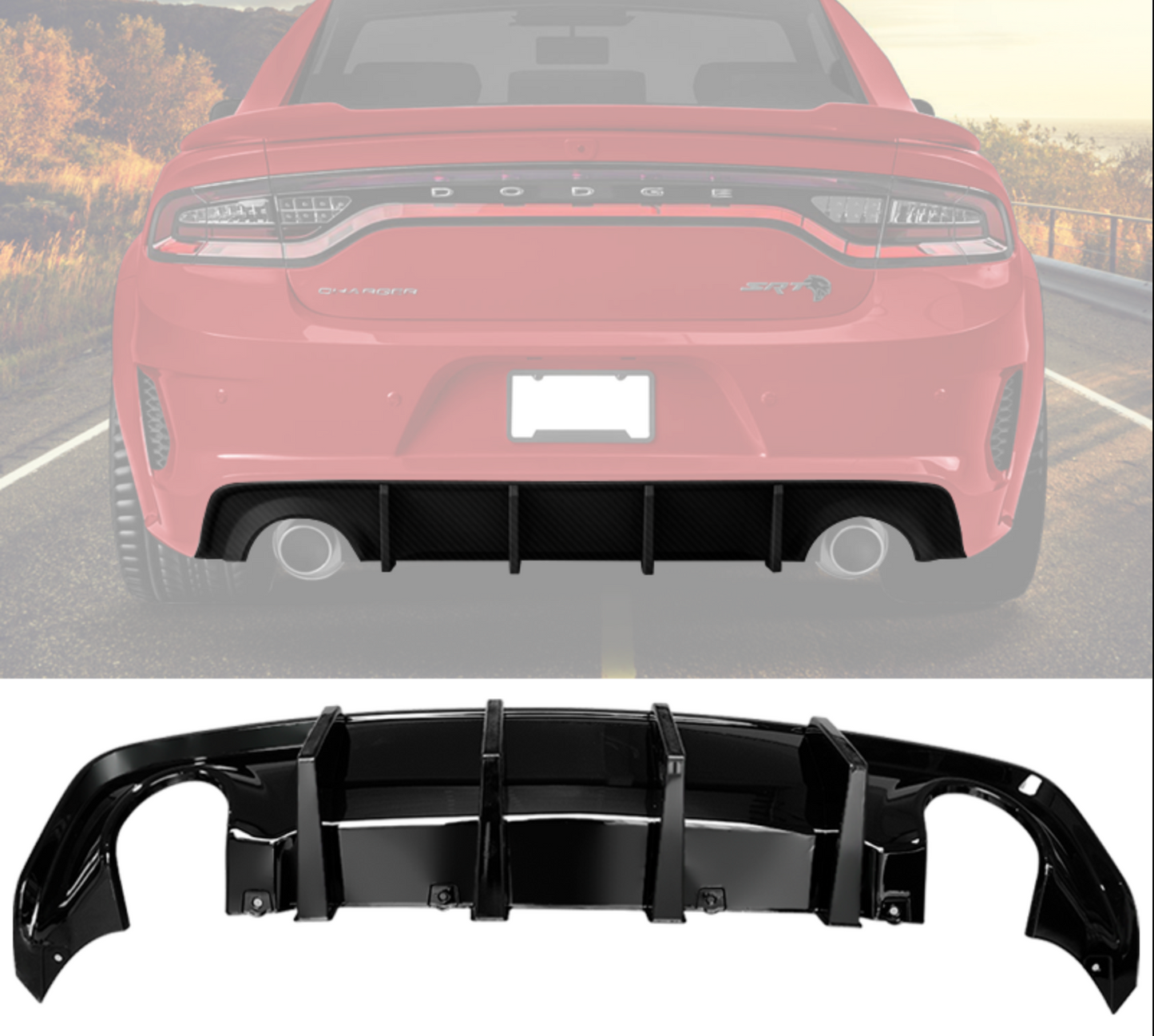 2020 - 24 Charger Gloss Black Widebody Diffuser
