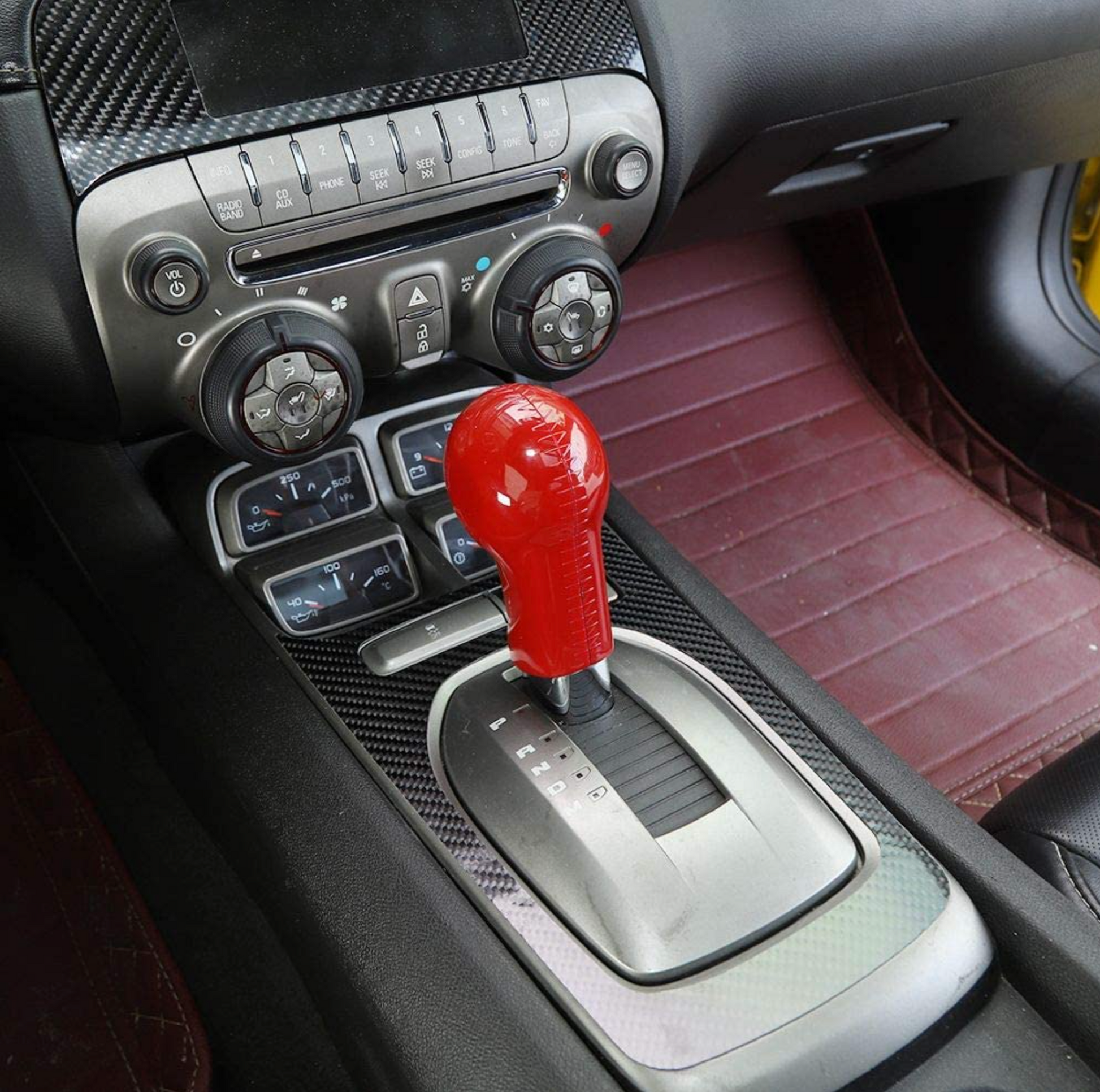 2010 - 15 Camaro Red ABS Interior Shifter Knob Handle Cover