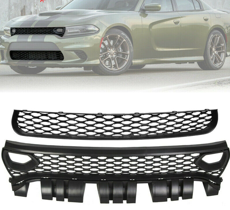2015 - 23 Charger SRT Style Upper &amp; Lower Grilles w/ Air Ducts 2PC