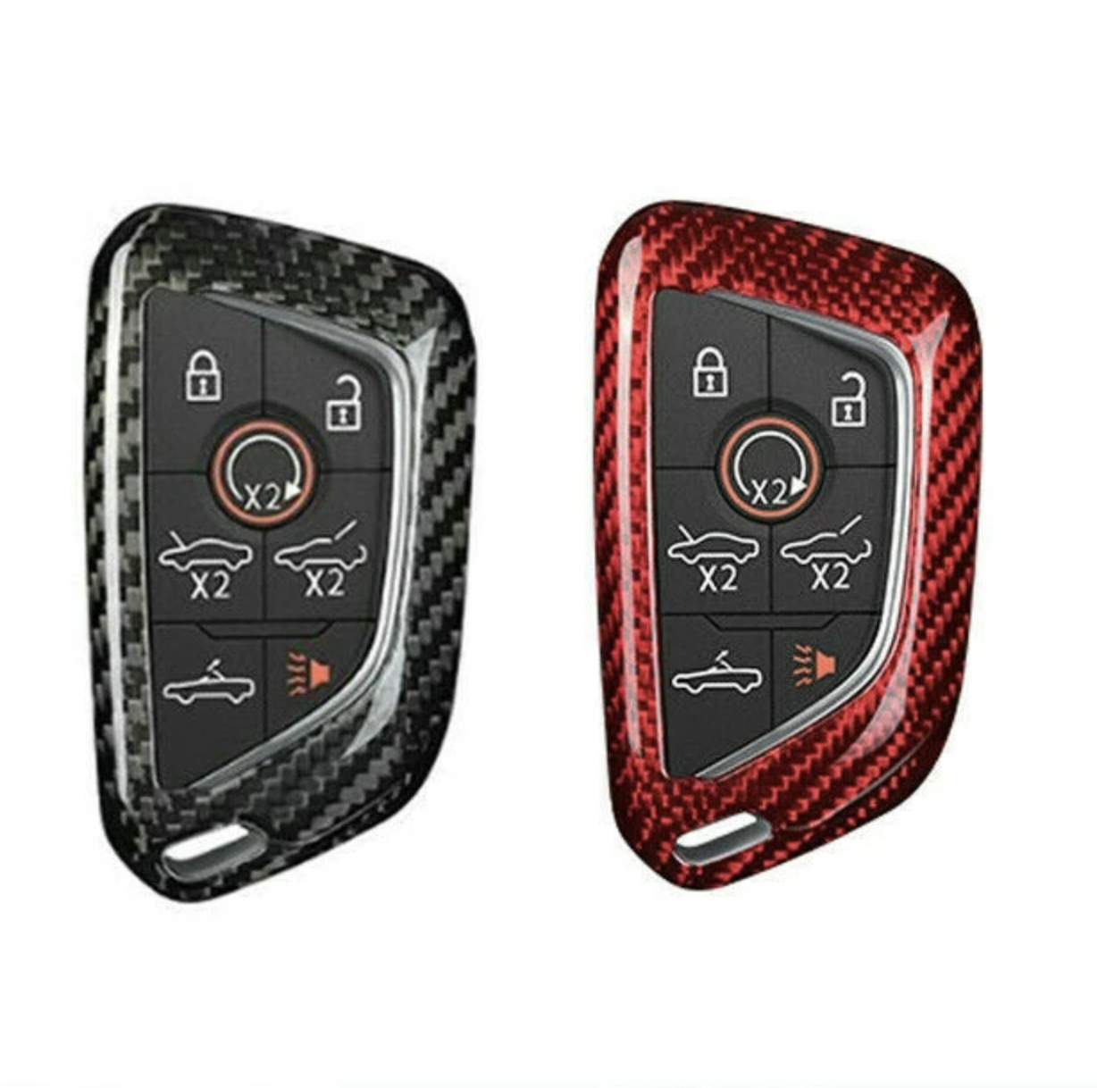 C8 Corvette Real Carbon Fiber Key Fob Cover | Black / Red / Blue Carbon
