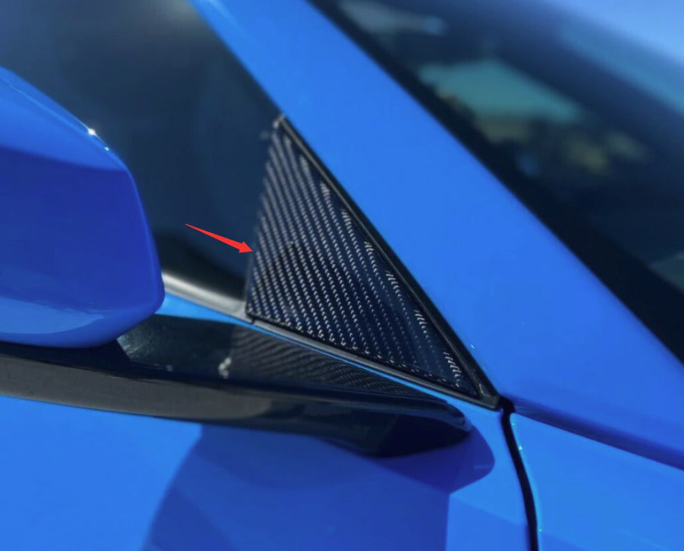 C8 Corvette Carbon Fiber Exterior A-Pillar Covers