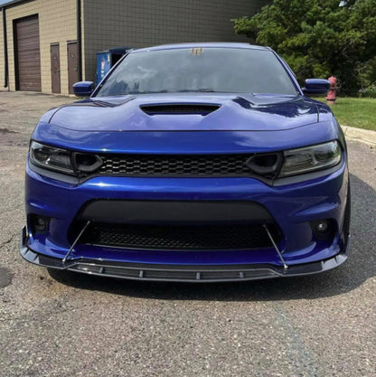2015 - 24 Dodge Charger SRT Track Package Splitter Lip (Matte/Gloss/Carbon Fiber) 4PC