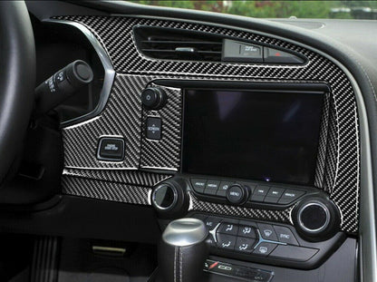 2014-2019 C7 Corvette Carbon Fiber Radio + Dashboard Panel Overlay Cover Kit | Next-Gen Carbon
