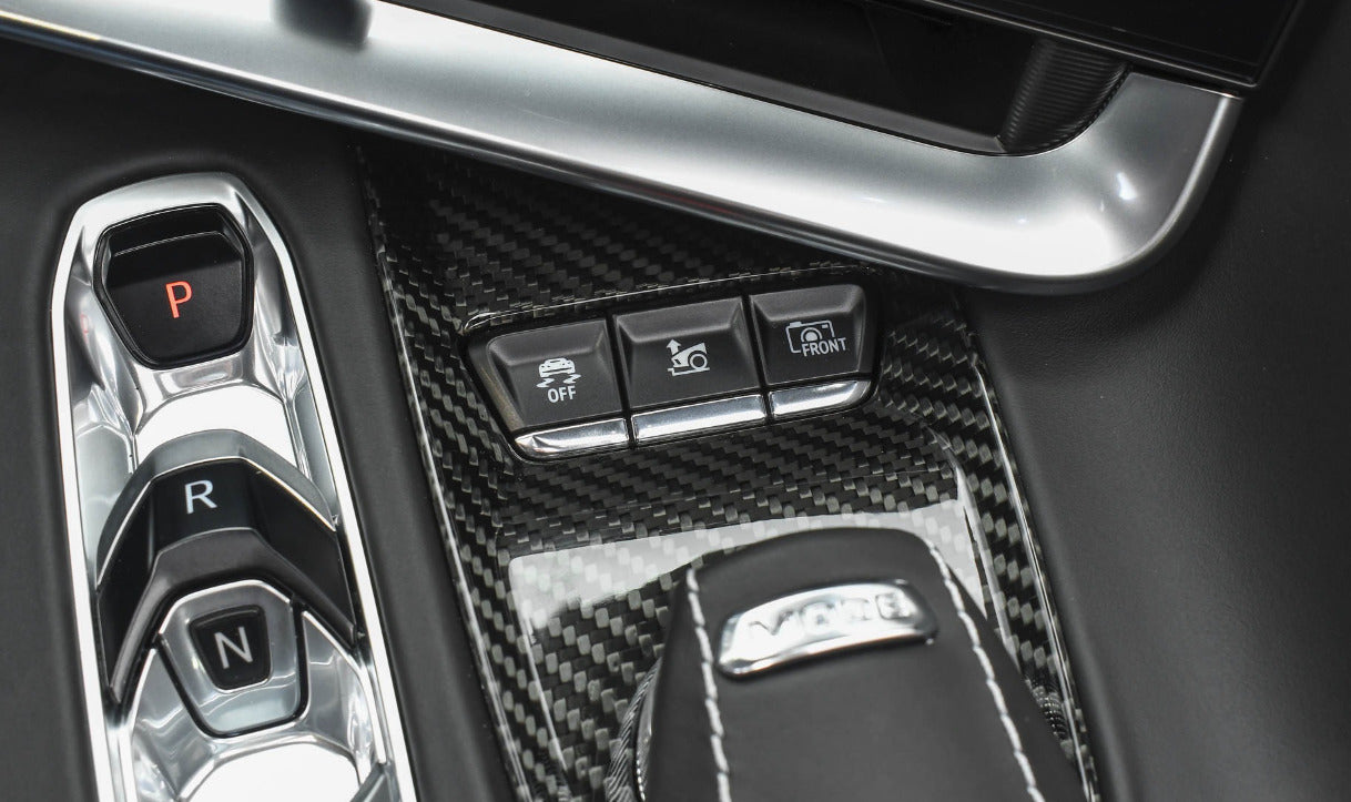 C8 Corvette Carbon Fiber Mode Selector Control Plate Full Replacement | Next-Gen Carbon