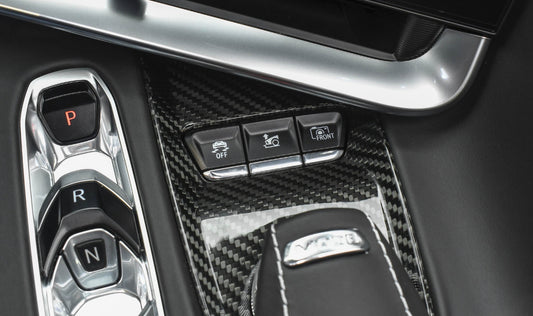 C8 Corvette Carbon Fiber Mode Selector Control Plate Full Replacement | Next-Gen Carbon