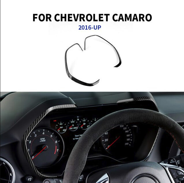 2016 - 24 Camaro Real Carbon Fiber Speedometer Trim Covers in Black / Red / Blue
