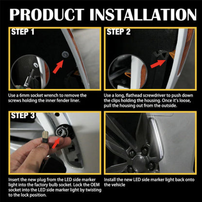 2015-24 Charger Smoked Dual White LED Side Markers