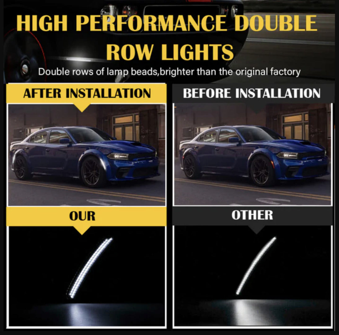 2015-24 Charger Smoked Dual White LED Side Markers