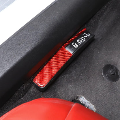 C8 Corvette Soft Carbon Fiber Emergency Door Release Covers in Black / Red | Next-Gen Carbon