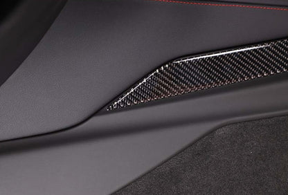 C8 Corvette Soft Carbon Fiber Side Console Inserts in Black / Red | Next-Gen Carbon