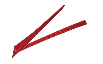 C8 Corvette Soft Carbon Fiber Side Climate Control Cover in Black / Red | Next-Gen Carbon