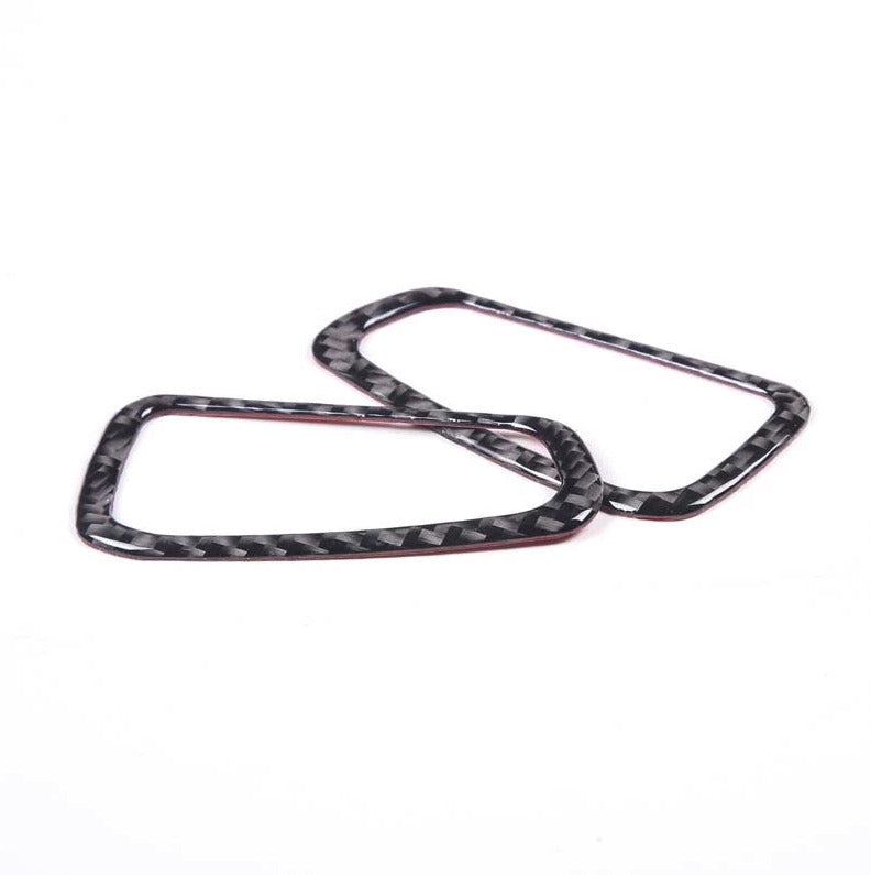 C8 Corvette Soft Carbon Fiber Defogger Trim Covers (Black / Red) | Next-Gen Carbon