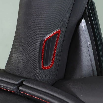 C8 Corvette Soft Carbon Fiber Defogger Trim Covers (Black / Red) | Next-Gen Carbon