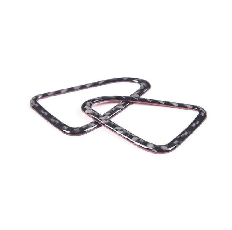 C8 Corvette Soft Carbon Fiber Door Mic Trim Covers in Black / Red | Next-Gen Carbon