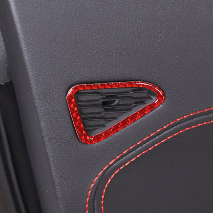 C8 Corvette Soft Carbon Fiber Door Mic Trim Covers in Black / Red | Next-Gen Carbon