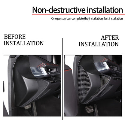 C8 Corvette Soft Carbon Fiber Side Dashboard Panel Covers in Black / Red | Next-Gen Carbon