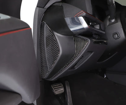C8 Corvette Soft Carbon Fiber Side Dashboard Panel Covers in Black / Red | Next-Gen Carbon