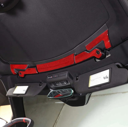 C8 Corvette Coupe Soft Carbon Fiber Targa Top Handle Covers in Black / Red | Next-Gen Carbon