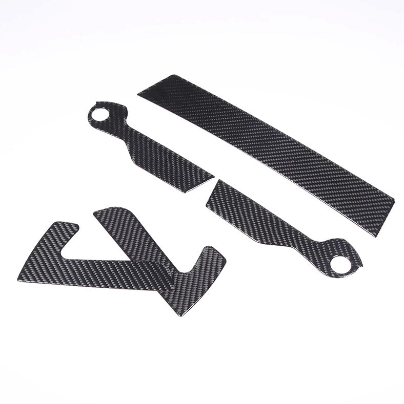 C8 Corvette Coupe Soft Carbon Fiber Targa Top Handle Covers in Black / Red | Next-Gen Carbon