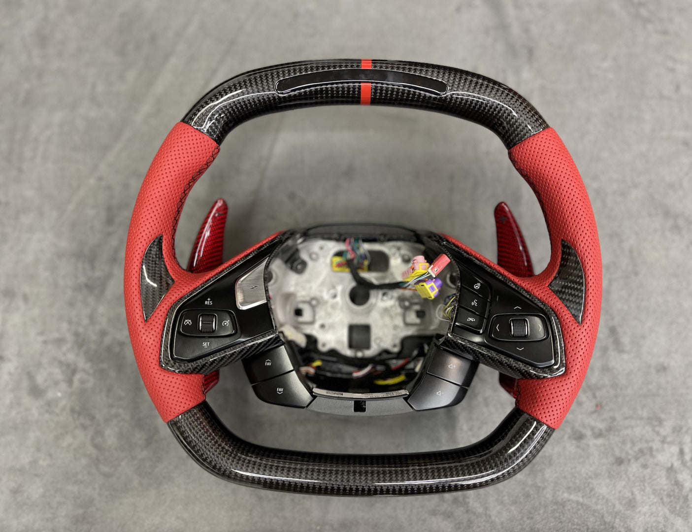 C8 Corvette Stingray / Z06 Carbon Fiber LED Steering Wheel (Complete/Heated) | Next-Gen Carbon