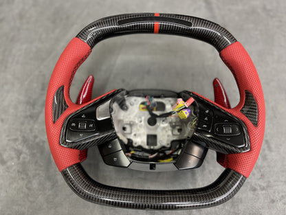 C8 Corvette Stingray / Z06 Carbon Fiber LED Steering Wheel (Complete/Heated) | Next-Gen Carbon