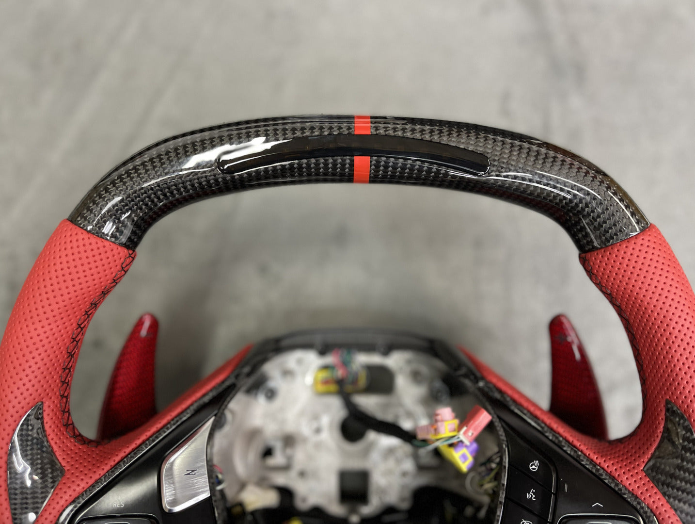 C8 Corvette Stingray / Z06 Carbon Fiber LED Steering Wheel (Complete/Heated) | Next-Gen Carbon