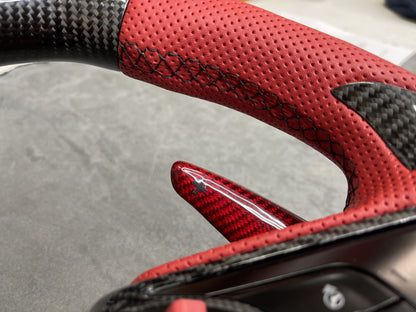 C8 Corvette Stingray / Z06 Carbon Fiber LED Steering Wheel (Complete/Heated) | Next-Gen Carbon