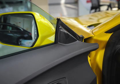 2016 - 24 Camaro Interior A Pillar Door Trim Covers - Colored/Carbon Fiber