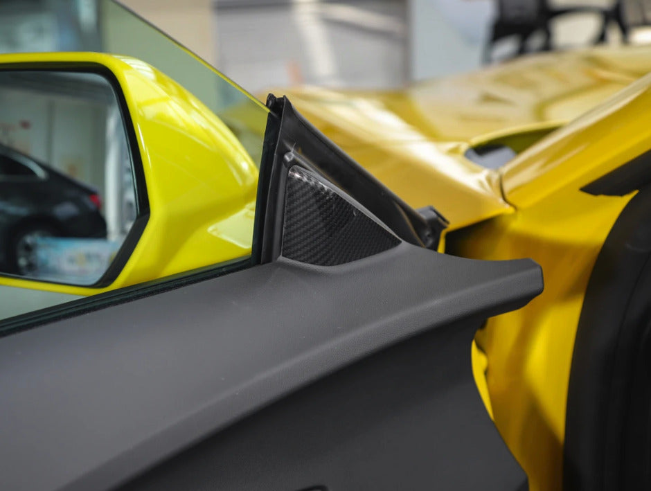 2016 - 24 Camaro Interior A Pillar Door Trim Covers - Colored/Carbon Fiber