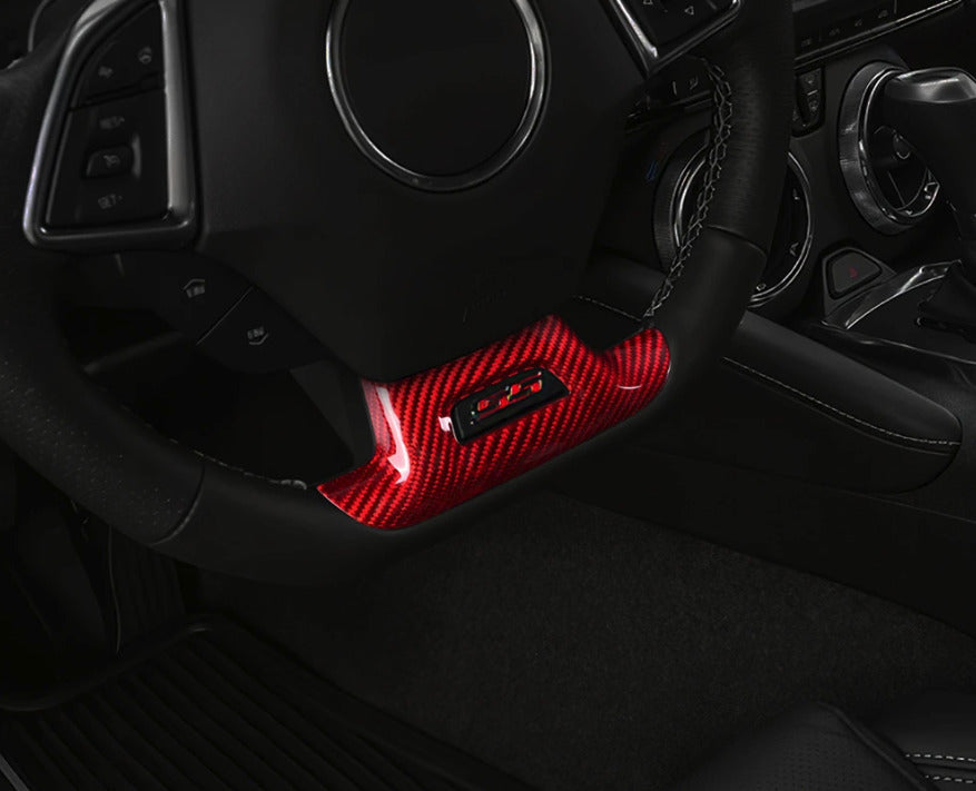 2016 - 24 Camaro Carbon Fiber Lower Steering Wheel Panel Cover (With Hole / Without Hole)